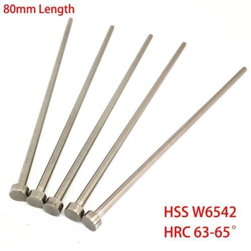 12*80mm 12x80mm 12.1*80mm 12.1x80mm HSS W6542 HRC63-65 Round Tip Plastic Injection Component Mold Straight Punching Ejector Pin