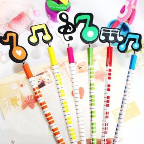 Hot 120pcs wooden music pencil cute kids pencils for school office writing children carpenter pencil graphite free shipping