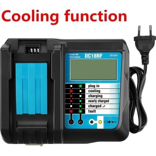 14.4V-18V Power Tool Li-Ion Battery LCD Screen Charger for Makita 14.4V to 18V BL1830 BL1815 BL1430 DC14SA DC18SC DC18RC 3.5A