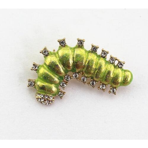 Japan and South Korea popular personality fashion wild cute caterpillar drop oil inlaid brooch Holiday gift