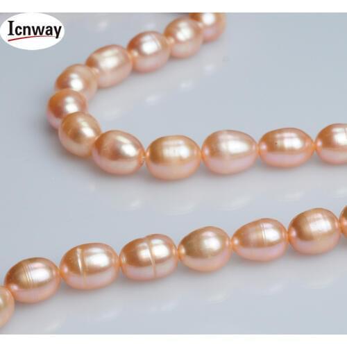 5strands Natural A rice pink freshwater Pearl 7-8mm For Jewelry Making 15inches DIY necklace bracelet FreeShipping Wholesale