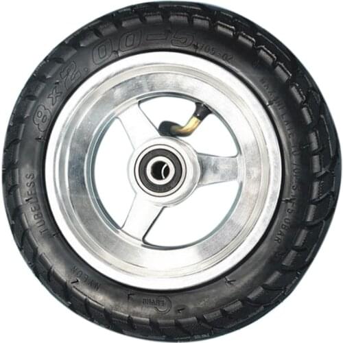 8X2.00-5 Tubeless Wheel DIY 8X2.00-5 Vacuum Wheel With Alloy Hub For KUGOO S1 S3 Electric Adult Scooter