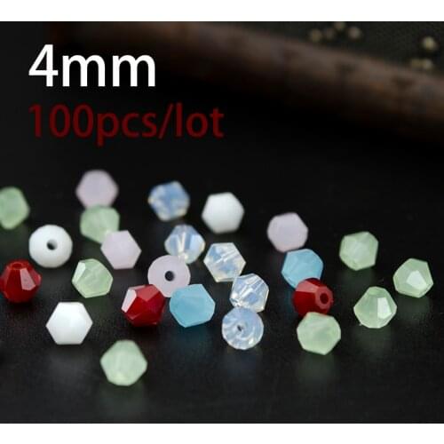 2017 New Arrival 100pcs 4MM Rhombus Glass Beads Transparent , DIY Handmade Beads for Jewelry Making