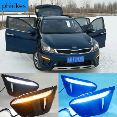 For KIA RIO X-Line 2018 2019 LED DRL headlight headlights daytime running lights fog lights fog light foglights Russian version