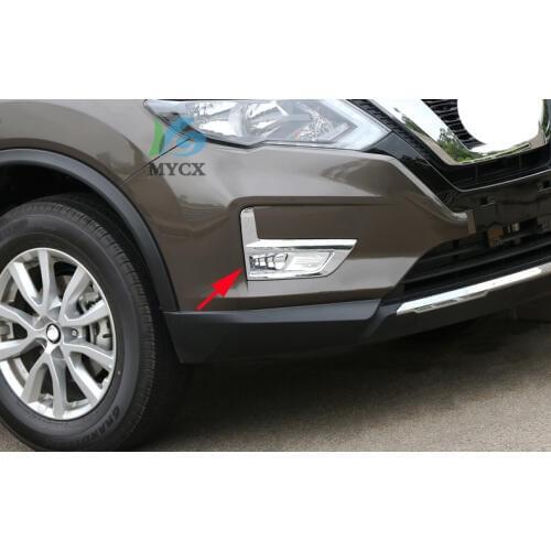 For Nissan Rogue X-Trail T32 car accessories ABS Chrome Front Fog Light Lamp Cover Cap Trim 2017 2018 2pcs