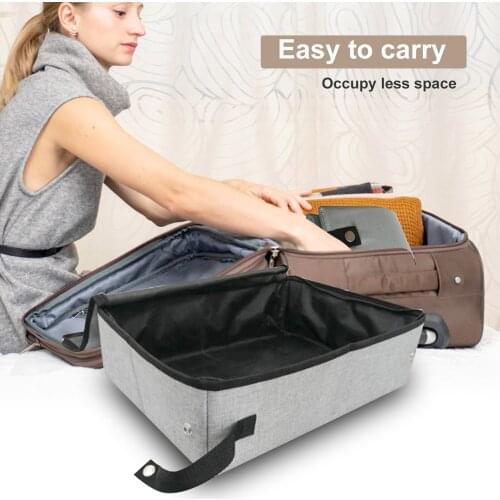 Travel Cat Litter Box Portable Double Zipper Cat Litter Box with Lid Collapsible Waterproof for Outdoor Travel Driving Camping