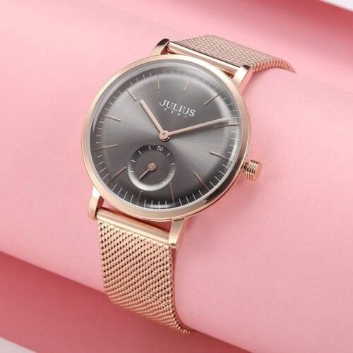 Julius New Stainless Steel Simple Womens Watch Japan Quartz Hours Fashion Elegant Clock Bracelet Girls Birthday Gift