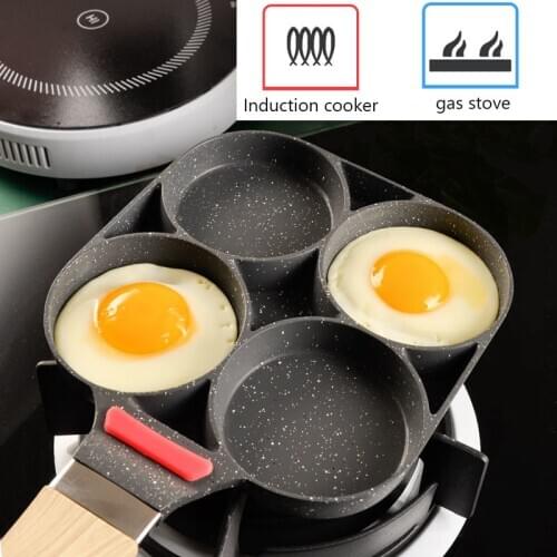 Maifan Stone Cookware 4 Hole Fried Egg Burger Pans Aluminum Omlete Kitchen Breakfast Pan Cake Steak Ham Maker Non Stick Cook Pan