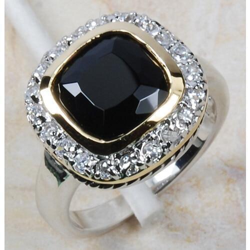 Wholesale & Retail Brand New BLACK ONYX 925 Sterling Silver Women Ring Free Shipping R445 USA size 6 7 8 9 10
