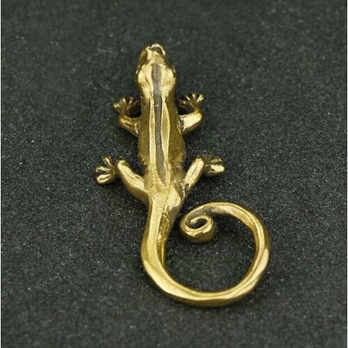 Collection old Asian antique Chinese Brass copper Lizard pendant Statue Gift
