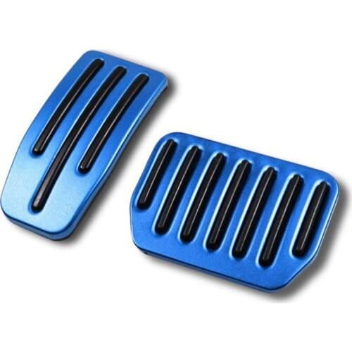 2PCS Foot Pedal Cover Kit for Tesla Model 3 Model Y, Aluminum Nonslip Pedal Pad Set of Brake & Accelerator, Blue