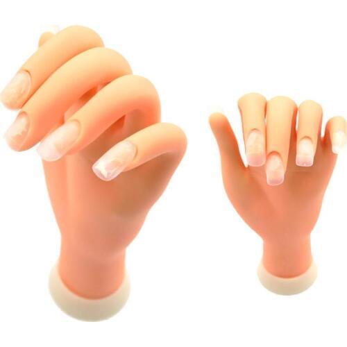 1Pcs Nail Training Hand Nail Art Practice Soft Plastic Model Hand Flexible Soft Plastic Flectional Mannequin Model Training Tool
