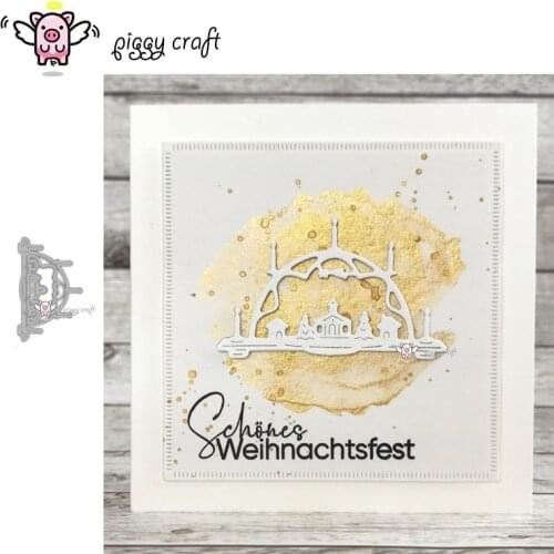 Piggy Craft metal cutting dies cut die mold Sacred candle building house Scrapbook paper craft knife mould blade punch stencils