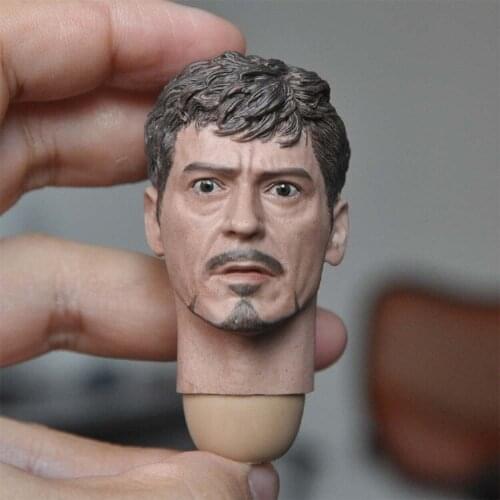 1/6 Scale Tony Head Models Horrible Expression Racing Suit Version for 12''Figures Bodies DIY