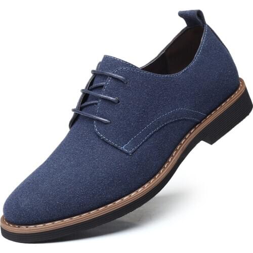 New Mens Nubuck Leather Casual Shoes Multicolor Mens Leather Shoes Suede Fashion Trend Large Size Mens Single Shoes Men