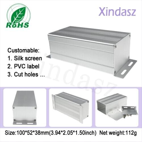 Wall mounted aluminum ballast enclosure metal distribution box Aluminium Extrusion Case 100*52*38mm