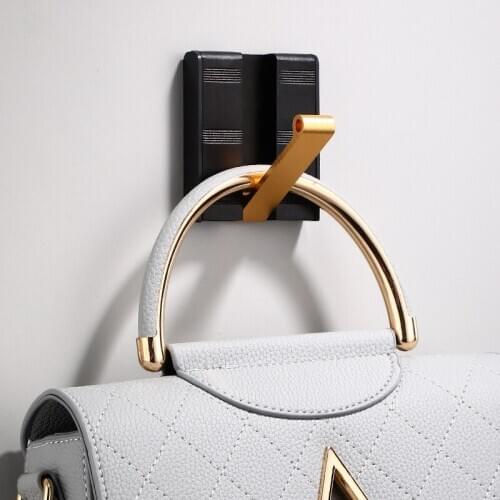 Wall Mounted Single Invisible Robe Hook Punched or No Drilling Aluminum Clothes Hanger Hat Hanger Home Organizer Wedding Gifts