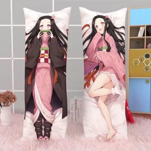 Anime Girl Pillow Cover Almohada Anime Demon Slayer Pillow Sexy body Dakimakura Kamado Kawaii Pillowcase Sexy Body Pillows Waifu