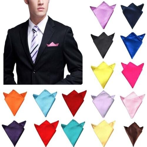 Solid Plain Prom Satin Blazer Black Party Prom NEW Hanky Jacket Pocket Square Mens Wedding Business Hankerchief Fashion