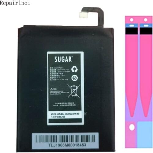 Original Cell Mobile Phone 3.85V 2560mAh Batteries For SUGAR A100 Battery Smart Rpair Replacement Parts