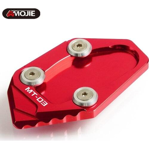 With LOGO MT-03 Motorcycle CNC Side Stand Enlarge Extension Kickstand For Yamaha MT03 MT 03 2015 2016 2017 2018 2019