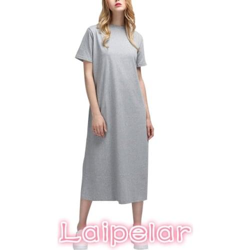 New Summer Long T-shirt Women Female Black T-Shirt Side Split Short Casual Big Size Thin Long Women Tops Tees Laipelar