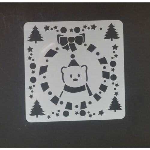 13*13 Merry Christmas Layering Stencils for Diy scrapbook/photo album Decorative Embossing coloring,painting stencil,home decor