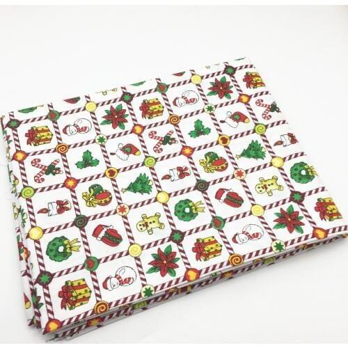 160cm X 50cm Mixed Christmas Tree Santa Gift Box Printed 100% Cotton Fabric for Patchwork Quilting Baby Garment Quarters