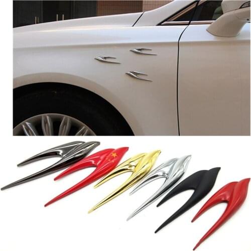 2pcs Car-styling 7 Colors Metal Animal Sticker Peace Swallow Universal Glue Decal Decorate Car Body Window Fender Bumper Paste