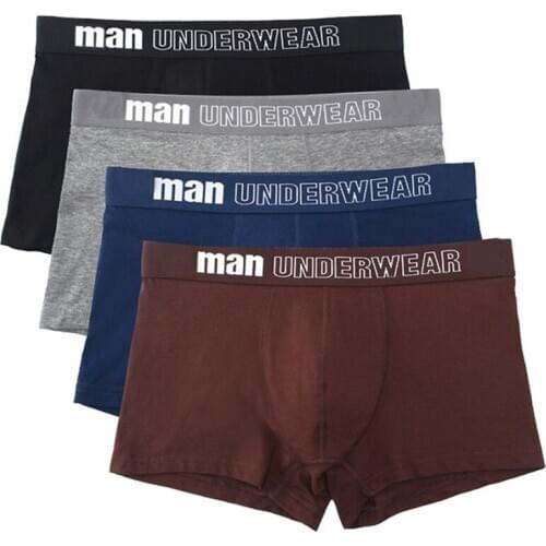 4PCS Men Boxers Shorts Mens Underwear Brand Boxer Cueca Cotton Homme Soft Comfortable Breathable Ropa Interior HM01-1