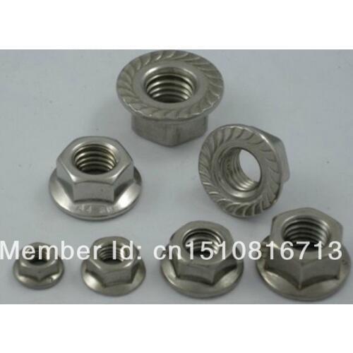 50pcs Metric M8 304 Stainless Steel Hex Head Flange Nuts