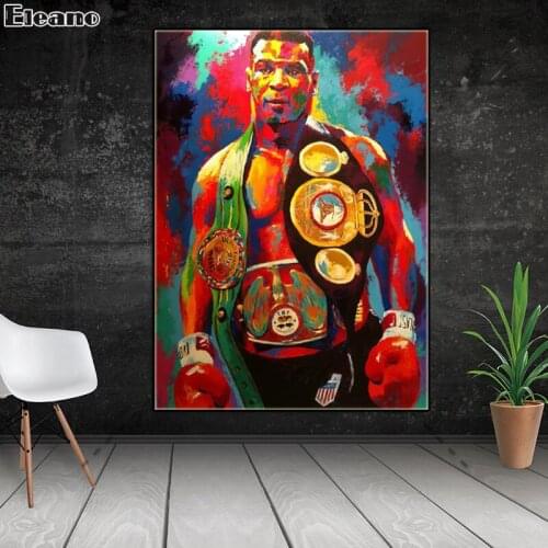 Tyson Boxer Canvas Painting Abstract Artistic Body Graffiti Poster and Prints Living Room Wall Art Character Picture Home Decor