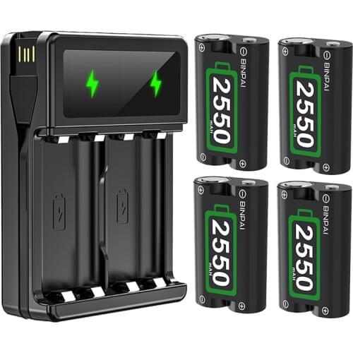 4pcs Xbox One Controller Battery and USB Charger Kit For Xbox Series x /Xbox One/One S/One X/Elite /Series s/Wireless Controller