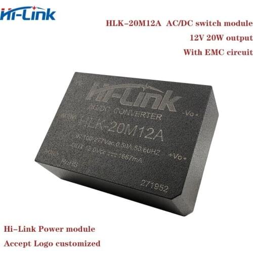 Free shipping new Hi-LinK HLK-20M12A 220V to 12V 20W AC DC POWER module Output EMC circuit converter accept Logo Customized