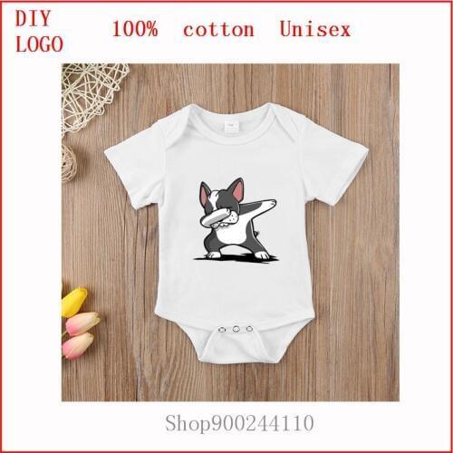 Boston dog black Newborn Baby Clothes Cotton Romper Playsuit Sunsuit Outfits Infant Boys Girls bodysuits baby One-Pieces Summer