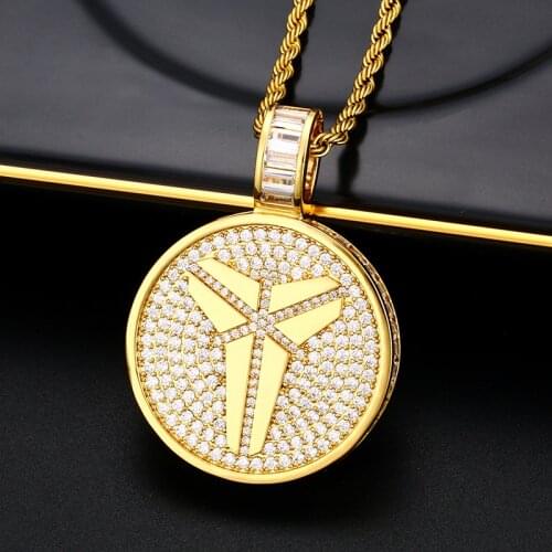 New Round Double-Sided Medallions Commemorative meaning Pendant Necklace 4mm Tennis Chain Zircon Mens Hip Hop Jewelry