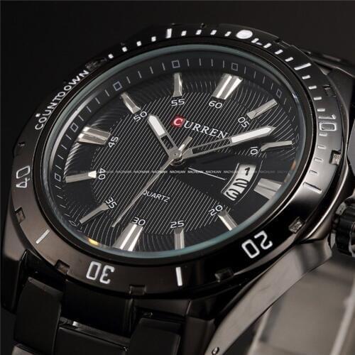 CURREN Brand Military Men Wrist Watches Full Steel Men Famous Business Quartz Watch Clock Male Date Waterproof Relogio Masculino