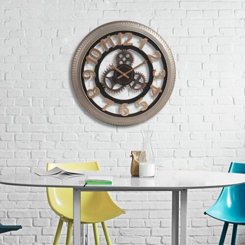 Industrial Wall Clock Retro Metal Gear Clocks Mechanical Shabby Chic Vintage Style Oclock Wandklok Shabby Chic Home Decor50KO576