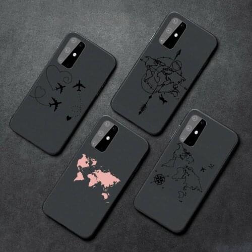 World map travl airplane pattern Phone Case For Samsung A21S A32 A51 A52 A71 A50 A12 S10 S20 S21 Plus Fe Ultra