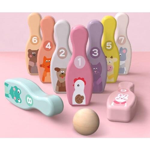 Toddlers Colorful Bowling Set Ball Skittles Developmental Outdoors Sports