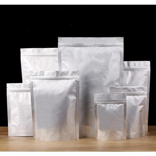 Ferimo 100pcs Pure aluminum foil self standing zipper bag tea meal replacement powder nuts dry goods snack food packaging bags