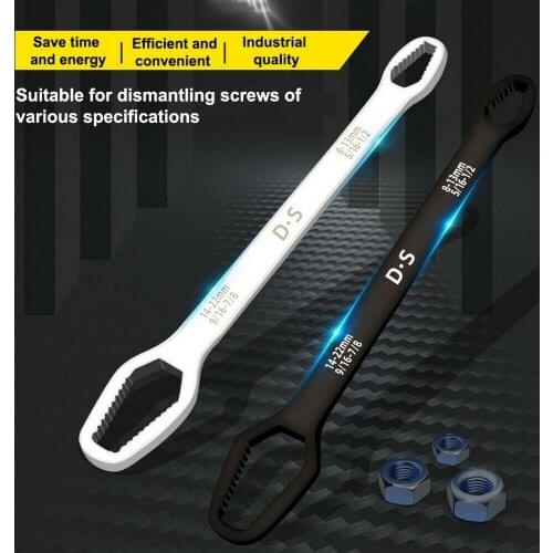 Wrench double-head self-tightening adjustable glasses wrench 8-22mm board two-end special-shaped multi-purpose multi-function