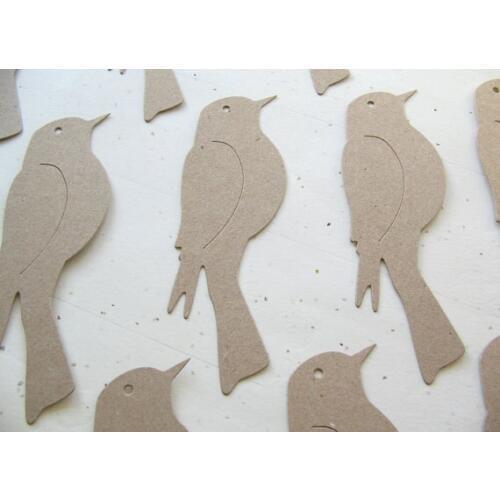 Khaki Birds Wedding wish tree hang Gift Tags, Scrapbooking birthday party favor package Valentine Decoration cards