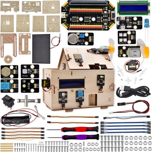 New ! Keyestudio Smart Home Kit for BBC Micro:Bit Kit Starter Kit DIY STEM With Solar Panels ( NO Micro:Bit Board )
