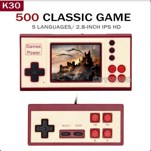 Classic Game Player Retro Red Mini Video Game Console with 500 Games 2.8 Inch IPS Display Screen Support AV Output Dropshipping