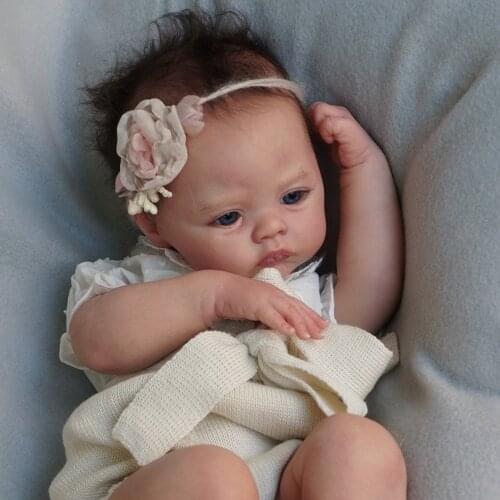 17inch Reborn Doll Kit Pouplar Meadow Soft Touch Lifelike Unpainted Unfinished Doll Parts Blank Doll Kit fresh color