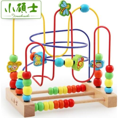 Bead Math Toy Child Beads Wooden Toys Educational Abacus Beads Maze