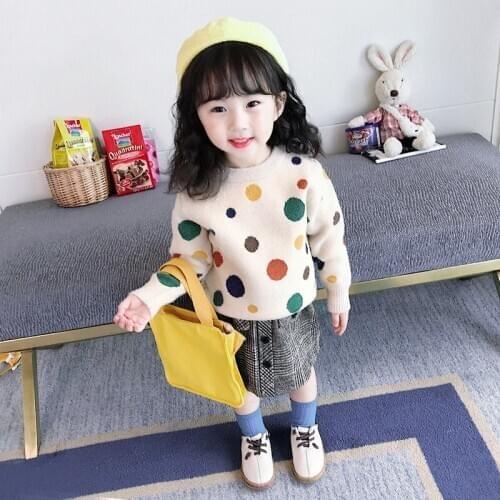 2021 Fashion Autumn Winter Kids Sweater Baby Boys Girls Solid Jumper Children Knit Top O-Neck Keep Warm