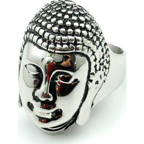Mens stainless stell buddha ring jewelry China Buddhism Amulet Bless Rings for womens