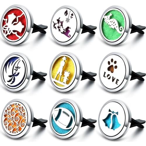 Variety Style Coconut Tree Car Air Freshener Aromatherapy Locket Stainless Steel Essential Oil Diffuser Perfume Pendant Jewelry